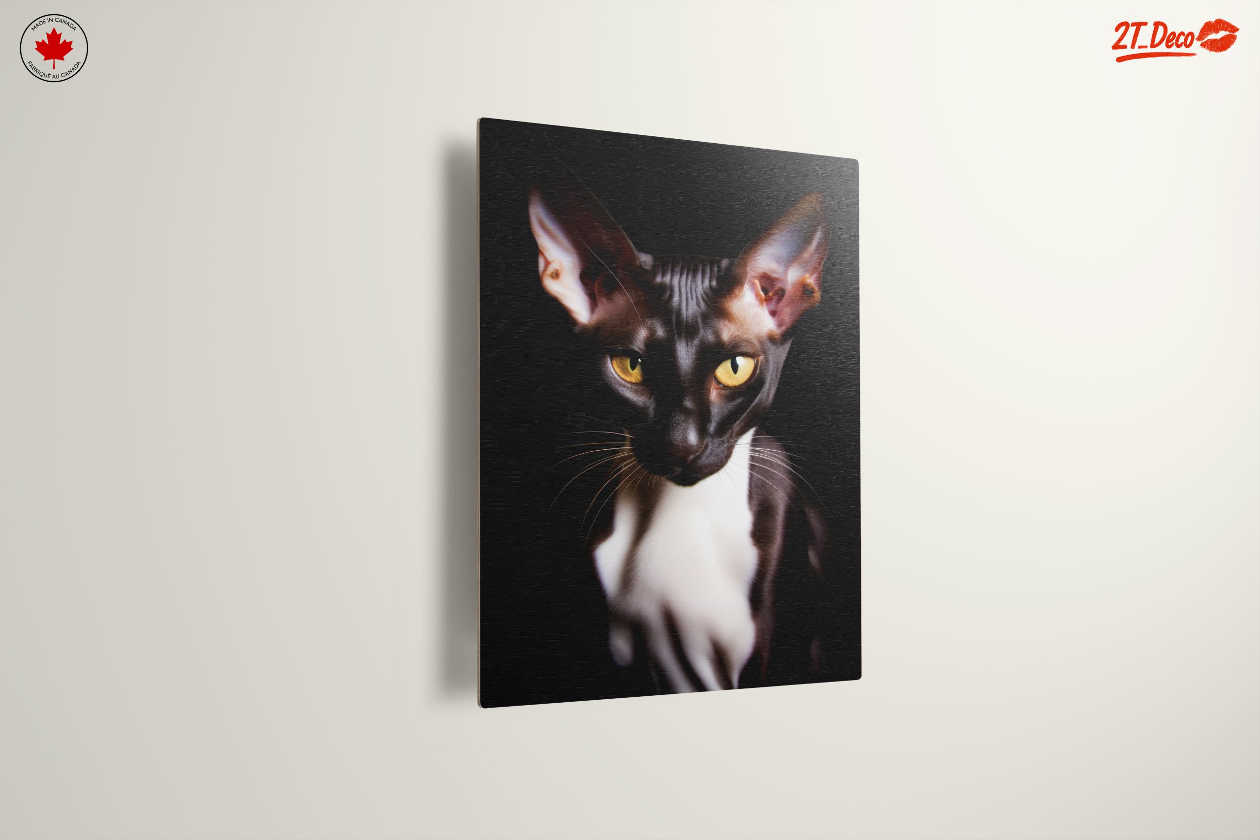 Sleek Black Cat Artwork with Striking Eyes - Image 13