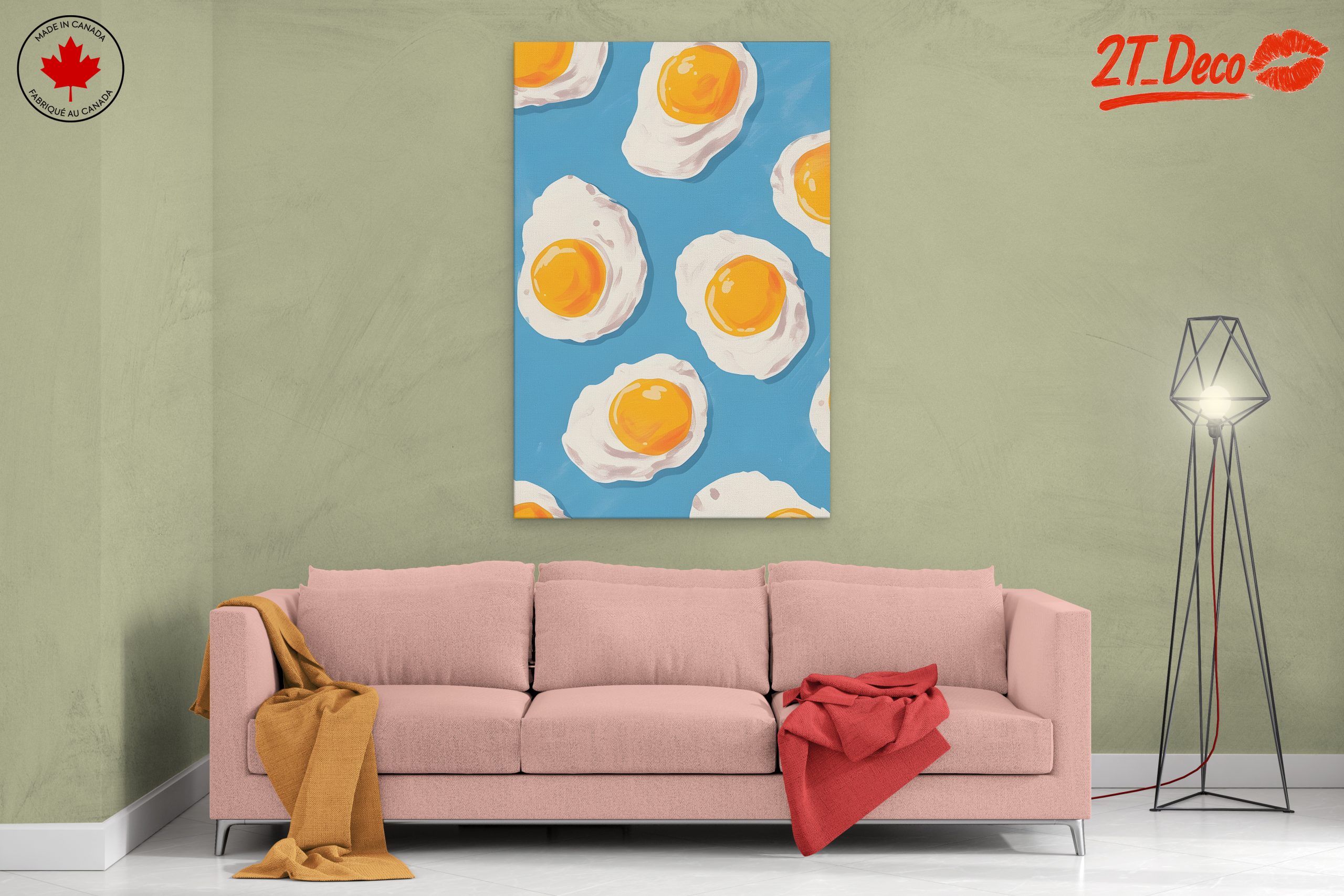 Fried Eggs Food Pattern Art - Image 2