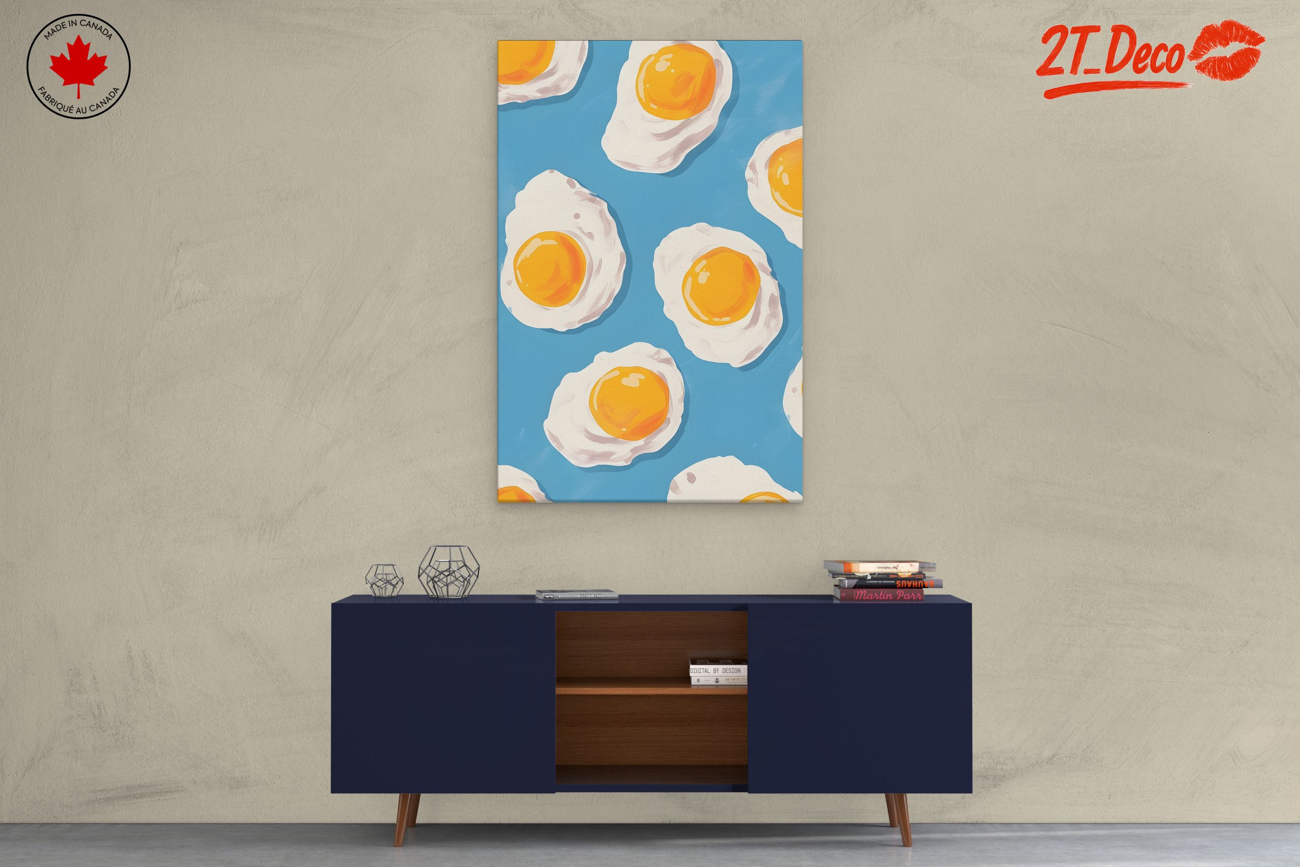 Fried Eggs Food Pattern Art - Image 3