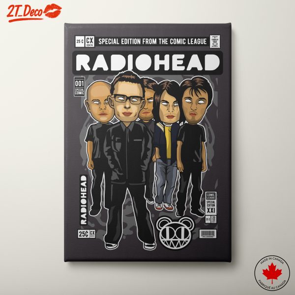 Stylized Graphic Art of Radiohead Band