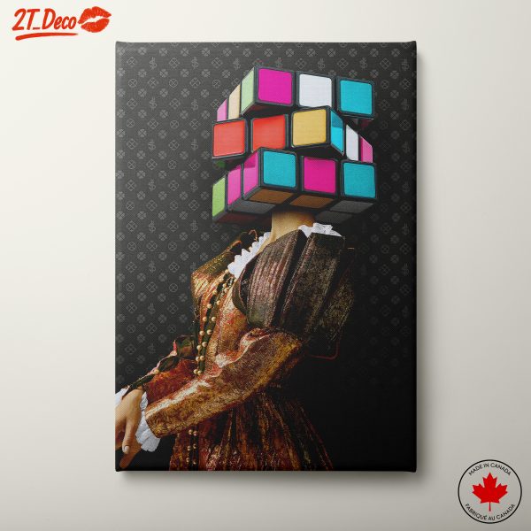 Creative Whimsical Character with Rubik's Cube Head