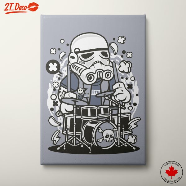 Cute Stormtrooper Character Drumming Art