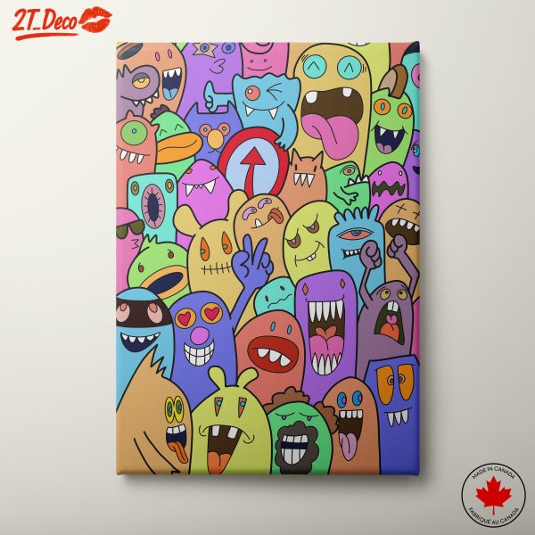 Colorful Cartoon Characters Art for Your Space