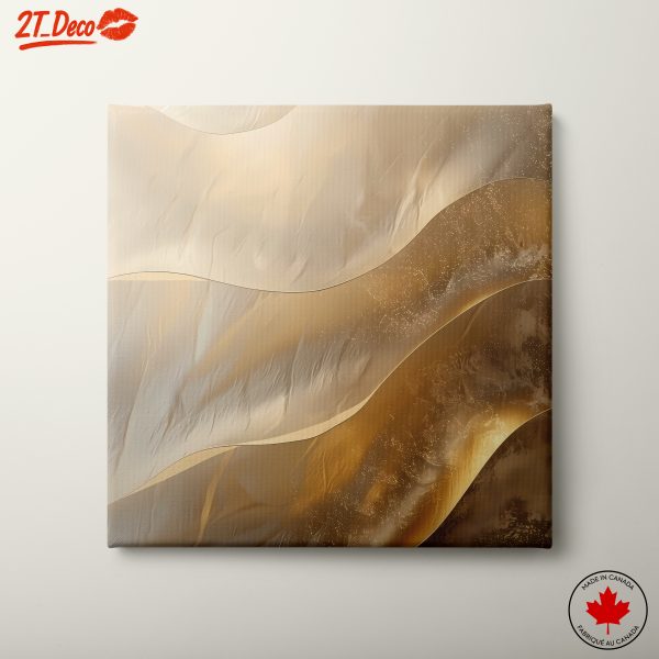 Elegant Contemporary Abstract Art with Gold and Cream Tones