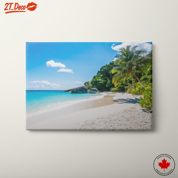 Serene Beach Landscape with Palm Trees