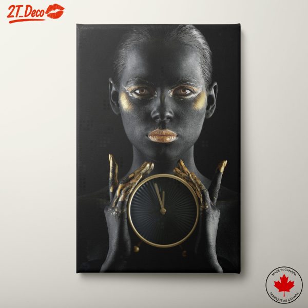 Bold Afro Art with Clock