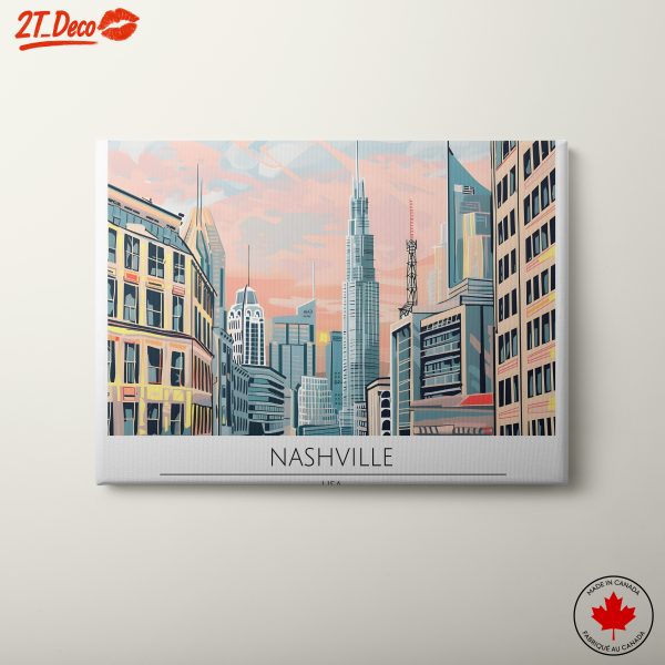 Nashville City Skyline Art