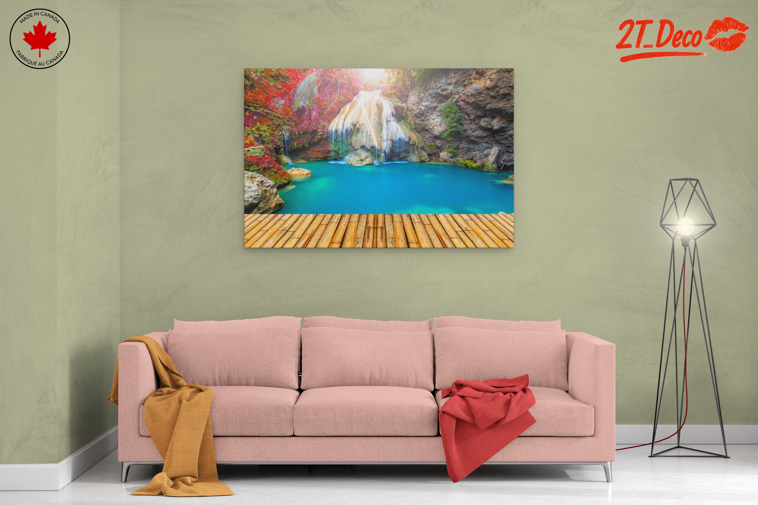 Serene Waterfall in a Colorful Forest - Image 2