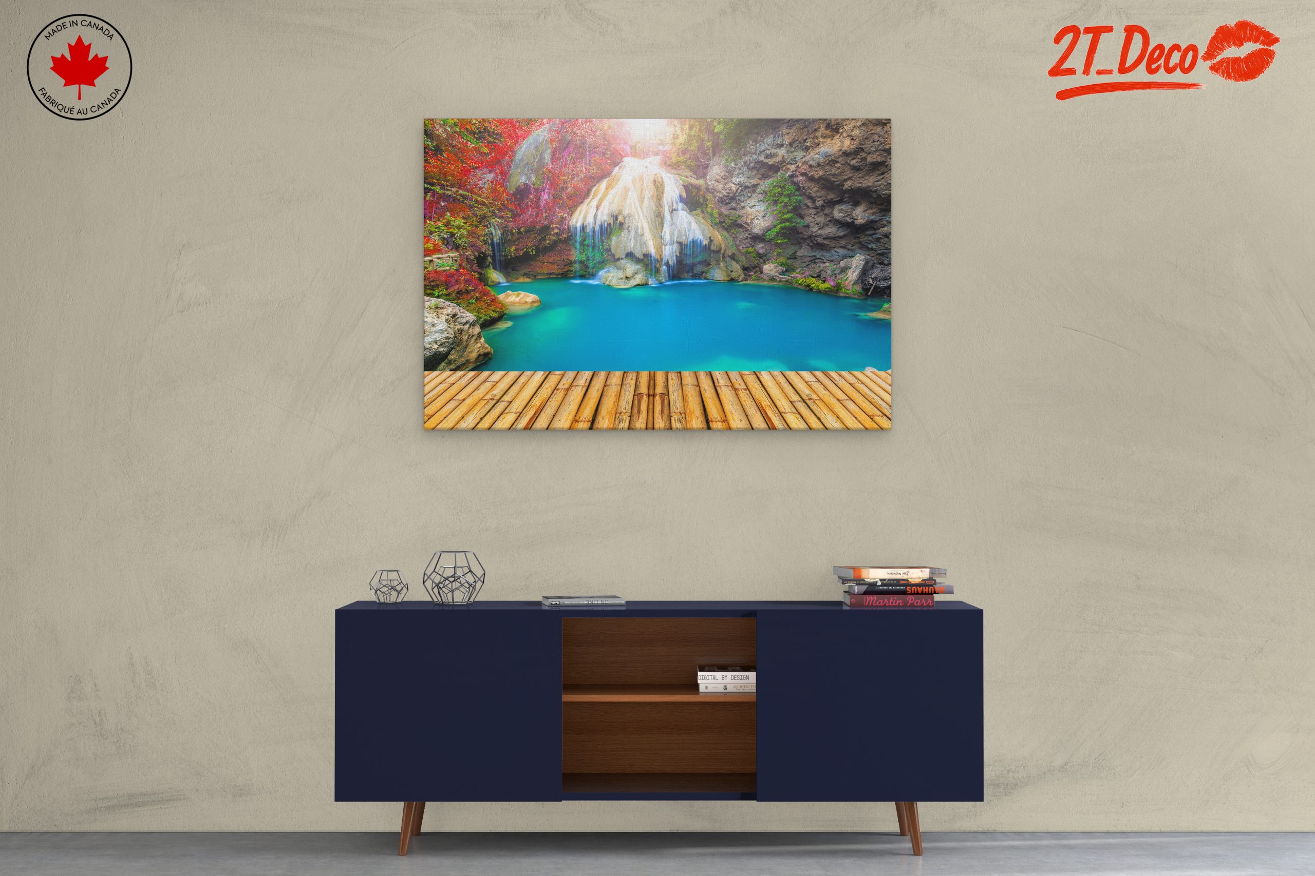 Serene Waterfall in a Colorful Forest - Image 3