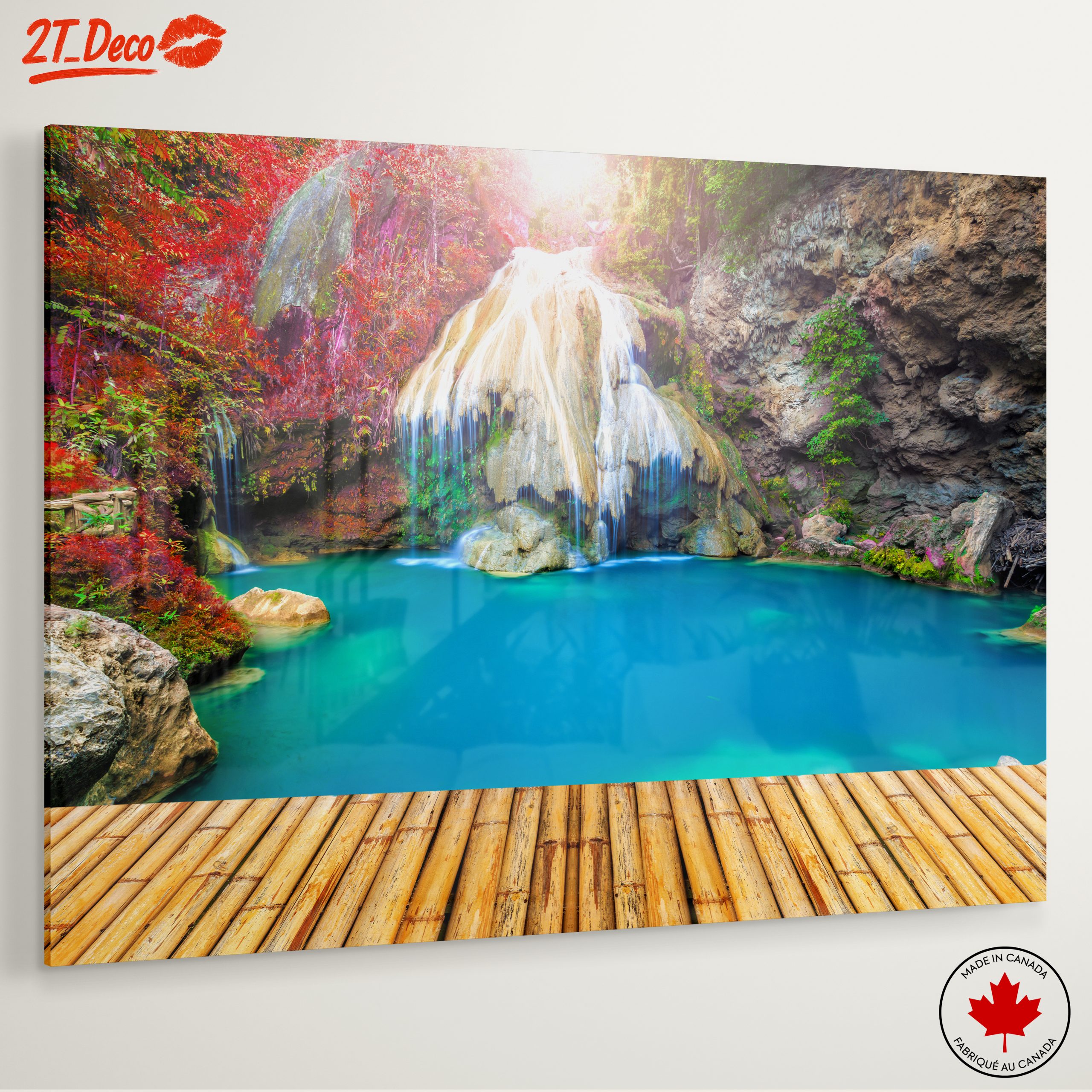 Serene Waterfall in a Colorful Forest - Image 6