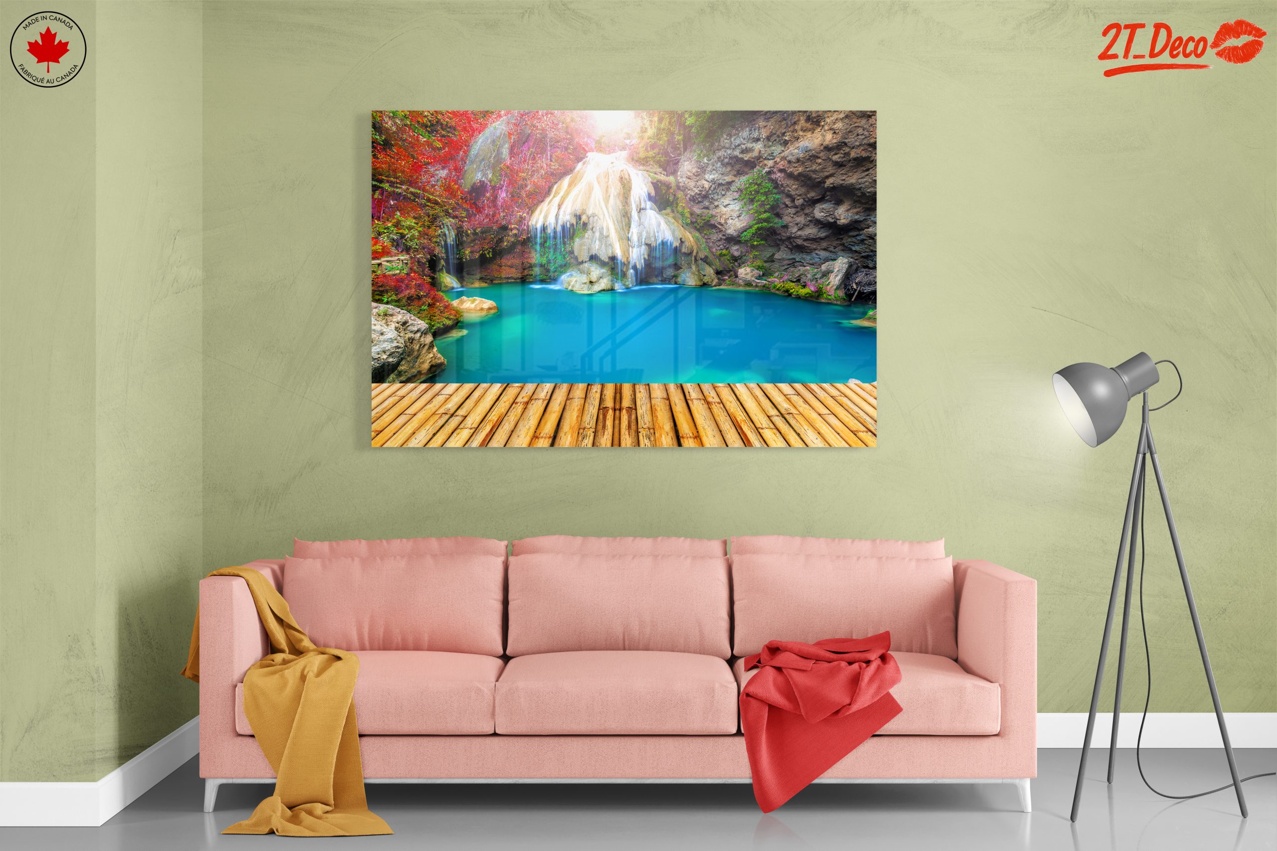 Serene Waterfall in a Colorful Forest - Image 7