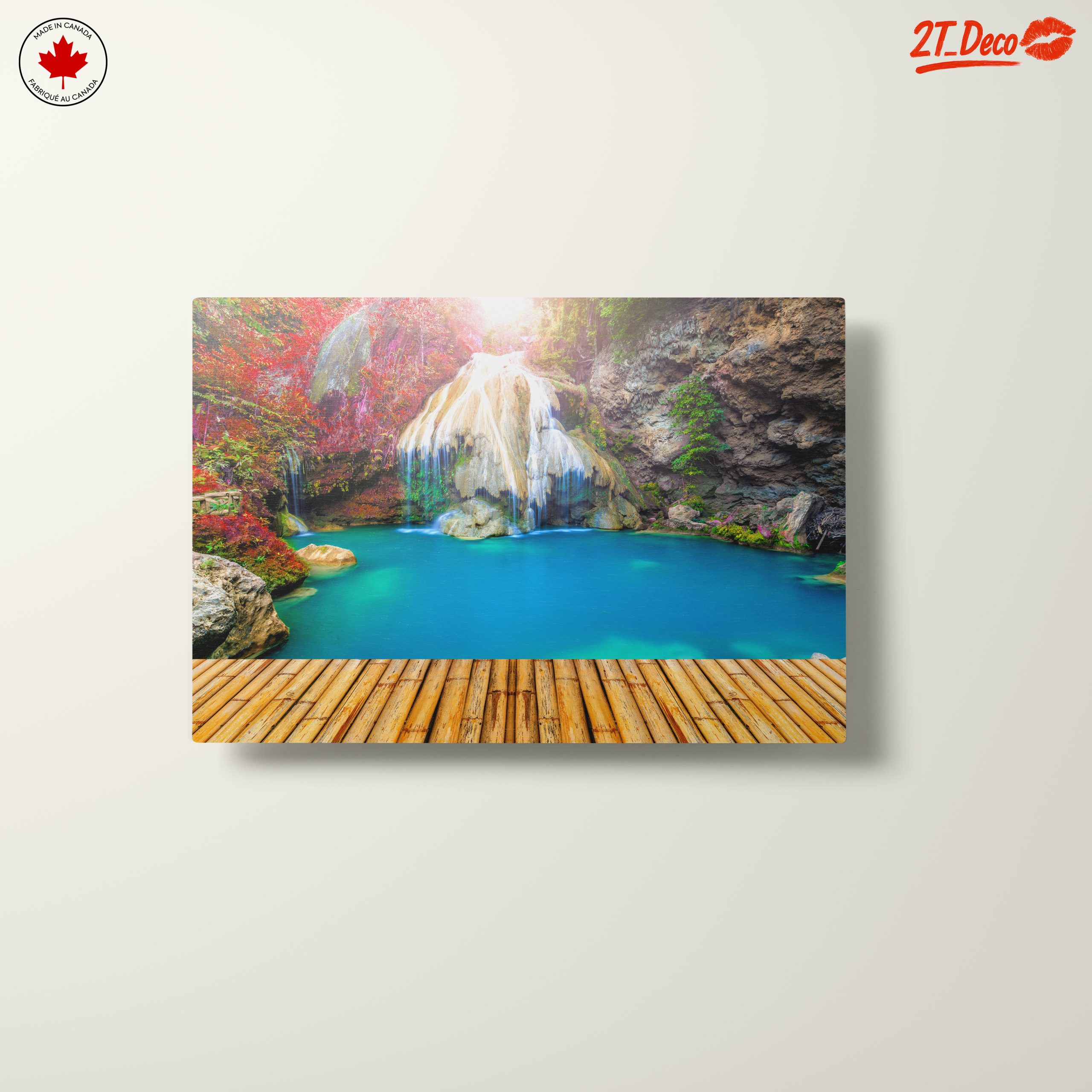Serene Waterfall in a Colorful Forest - Image 10
