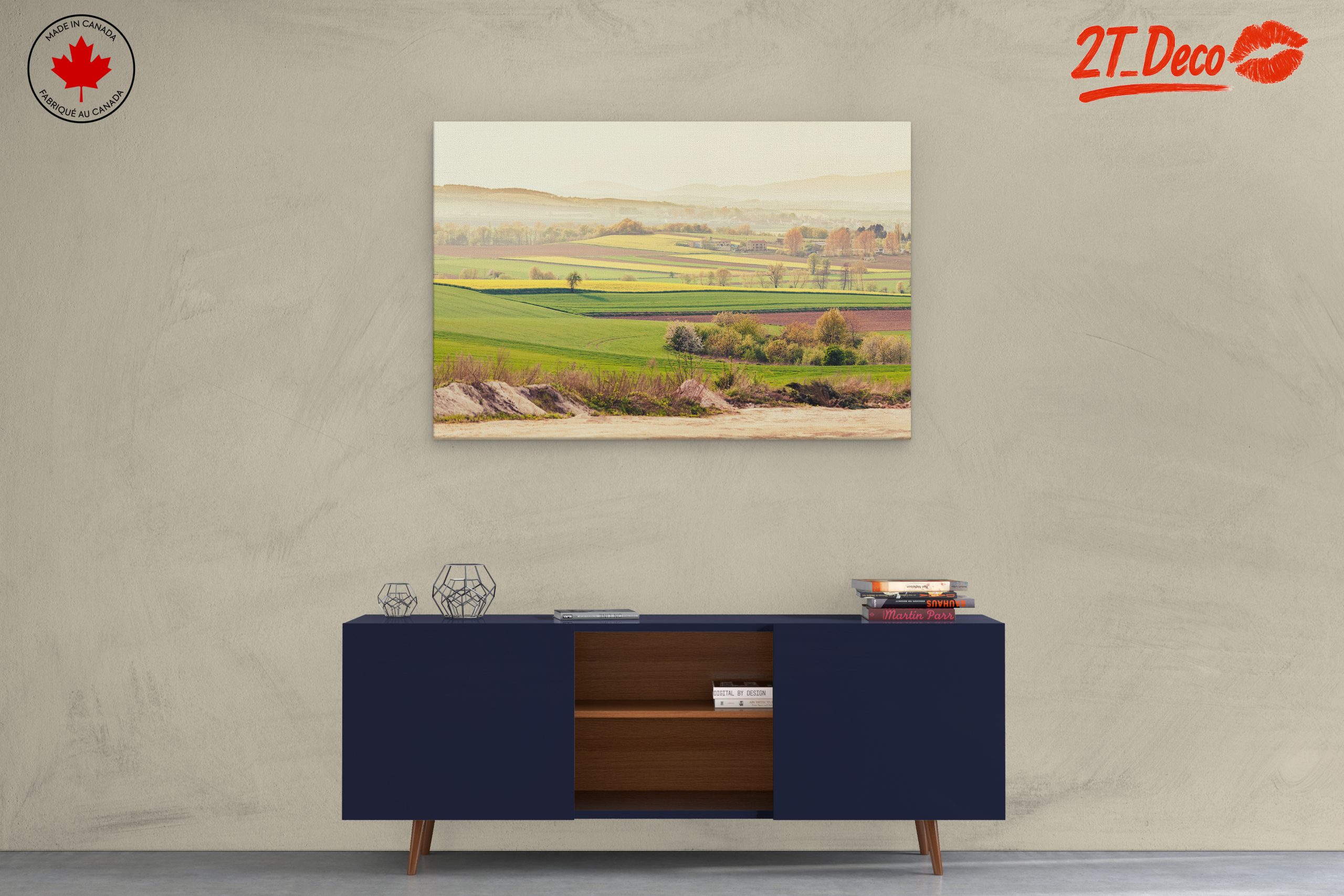 Serene Green Fields Landscape Art - Image 3