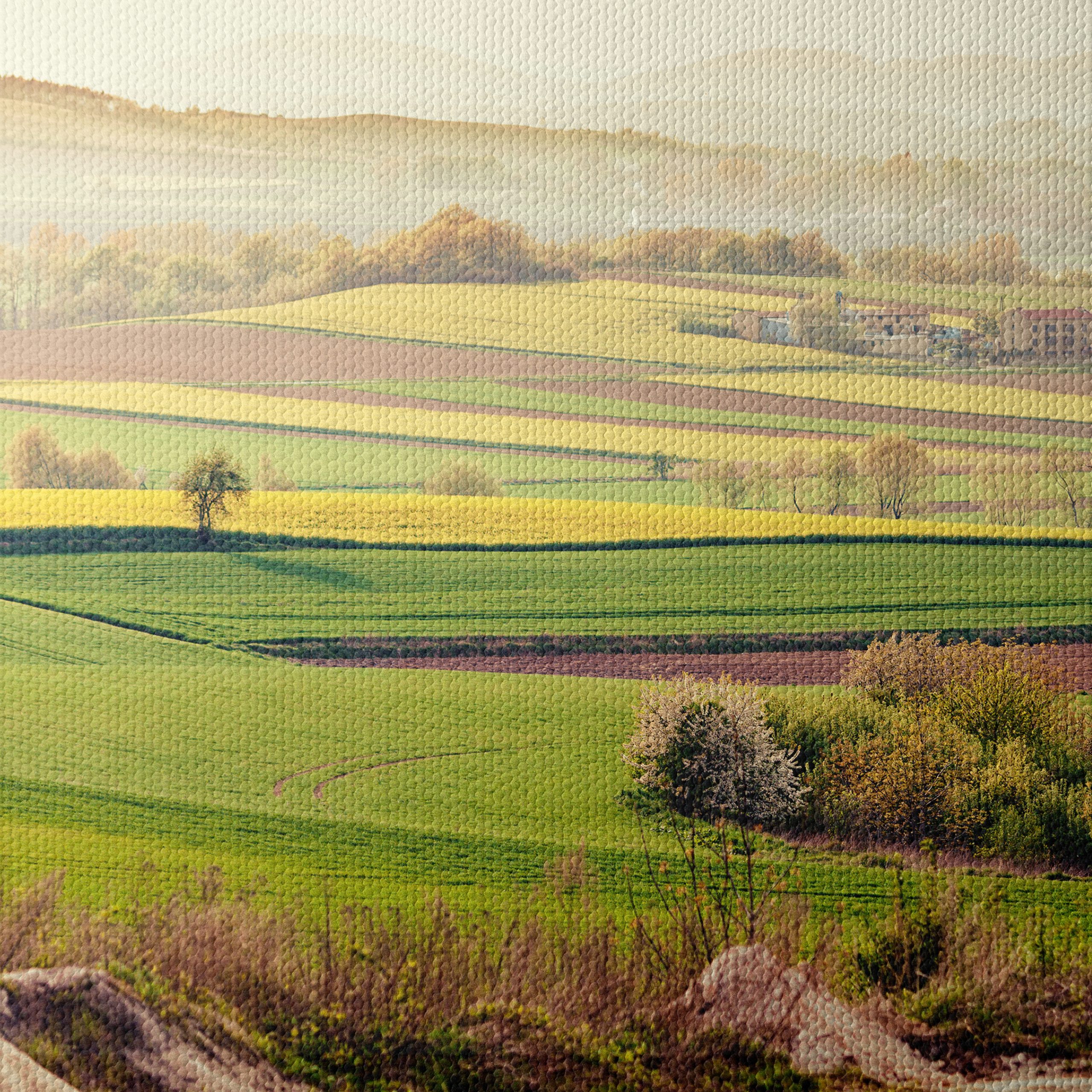 Serene Green Fields Landscape Art - Image 4