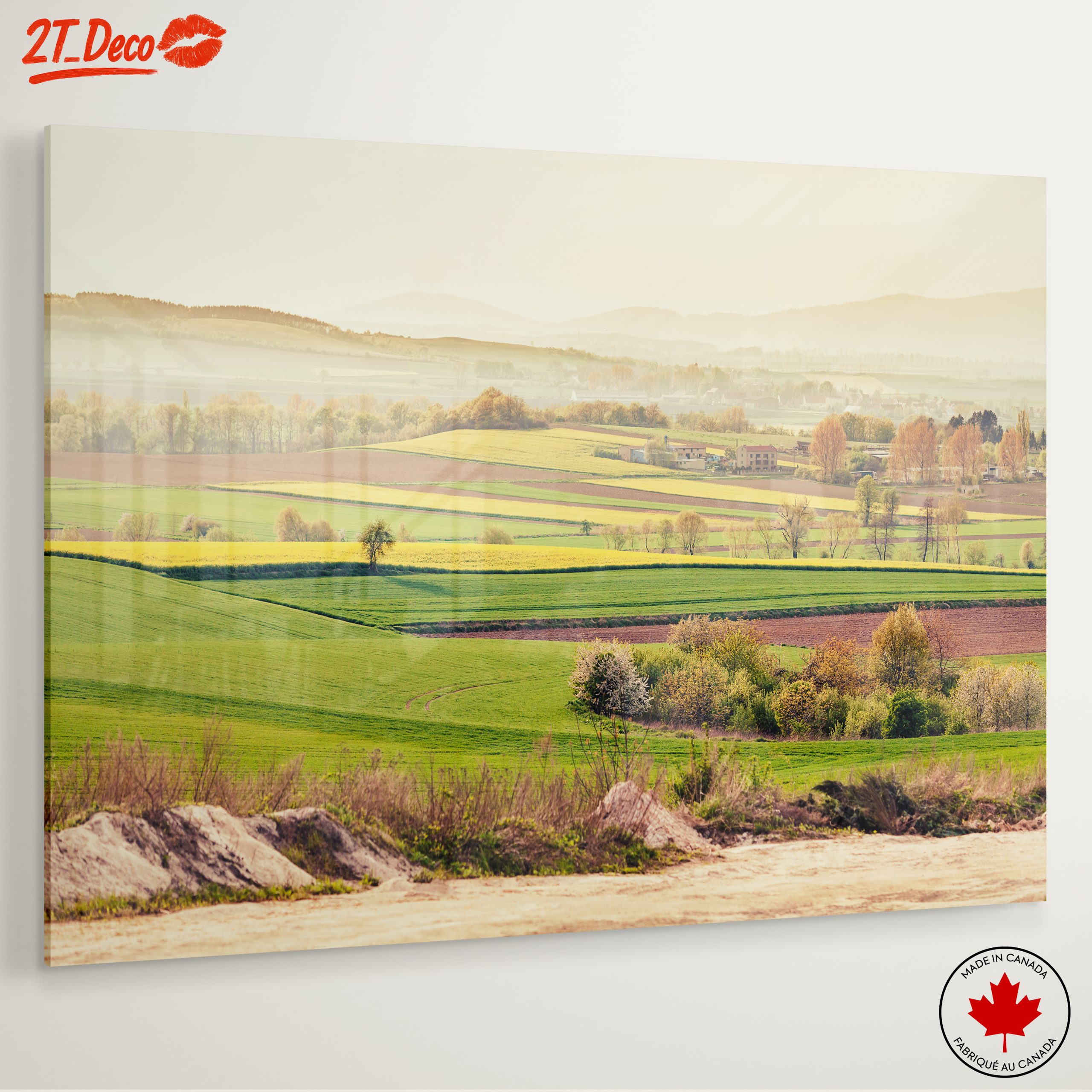 Serene Green Fields Landscape Art - Image 6
