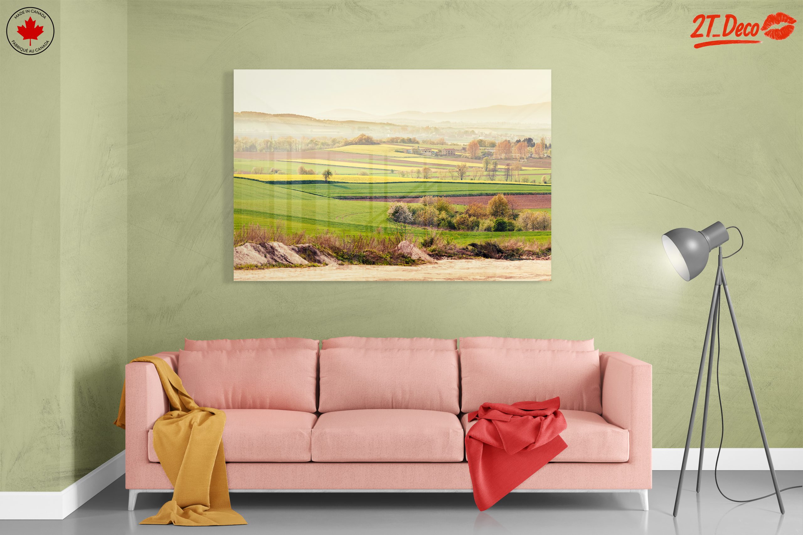Serene Green Fields Landscape Art - Image 7