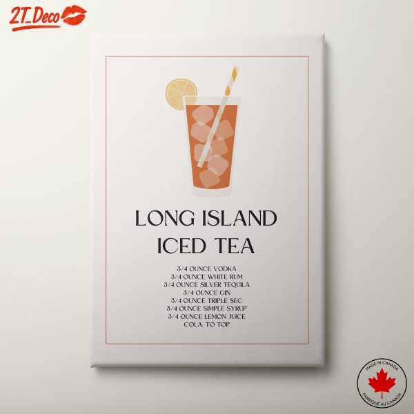Long Island Iced Tea Recipe Art for Bar Decor