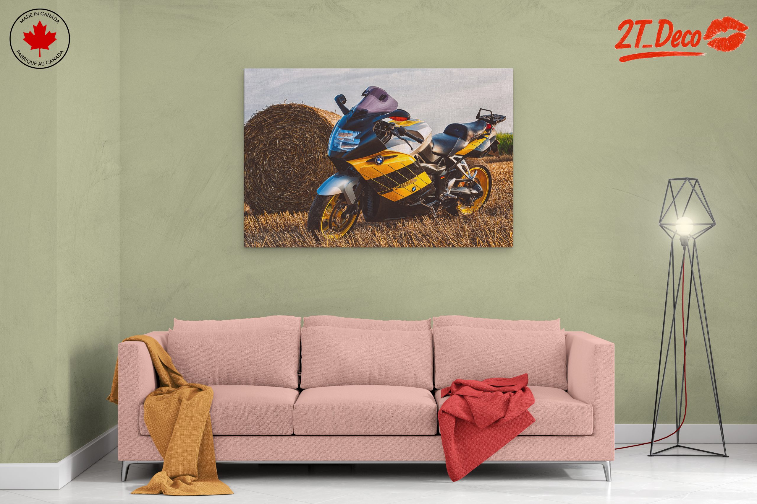 Classic BMW Motorcycle in Golden and Black - Image 2