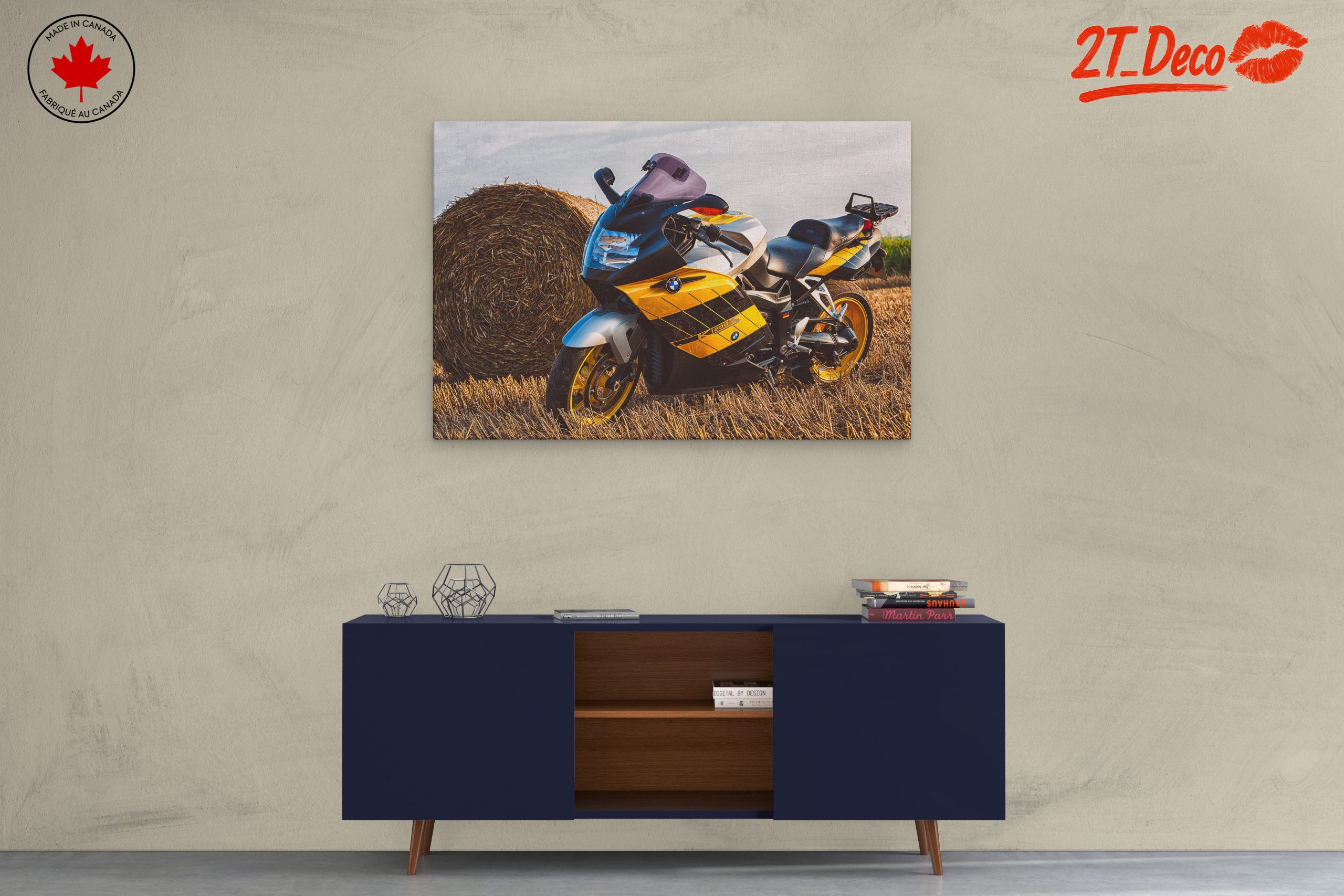 Classic BMW Motorcycle in Golden and Black - Image 3
