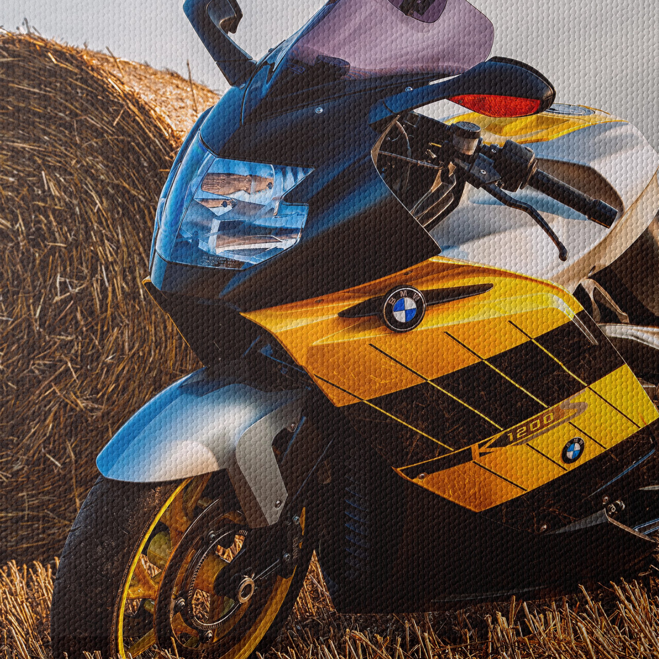 Classic BMW Motorcycle in Golden and Black - Image 4