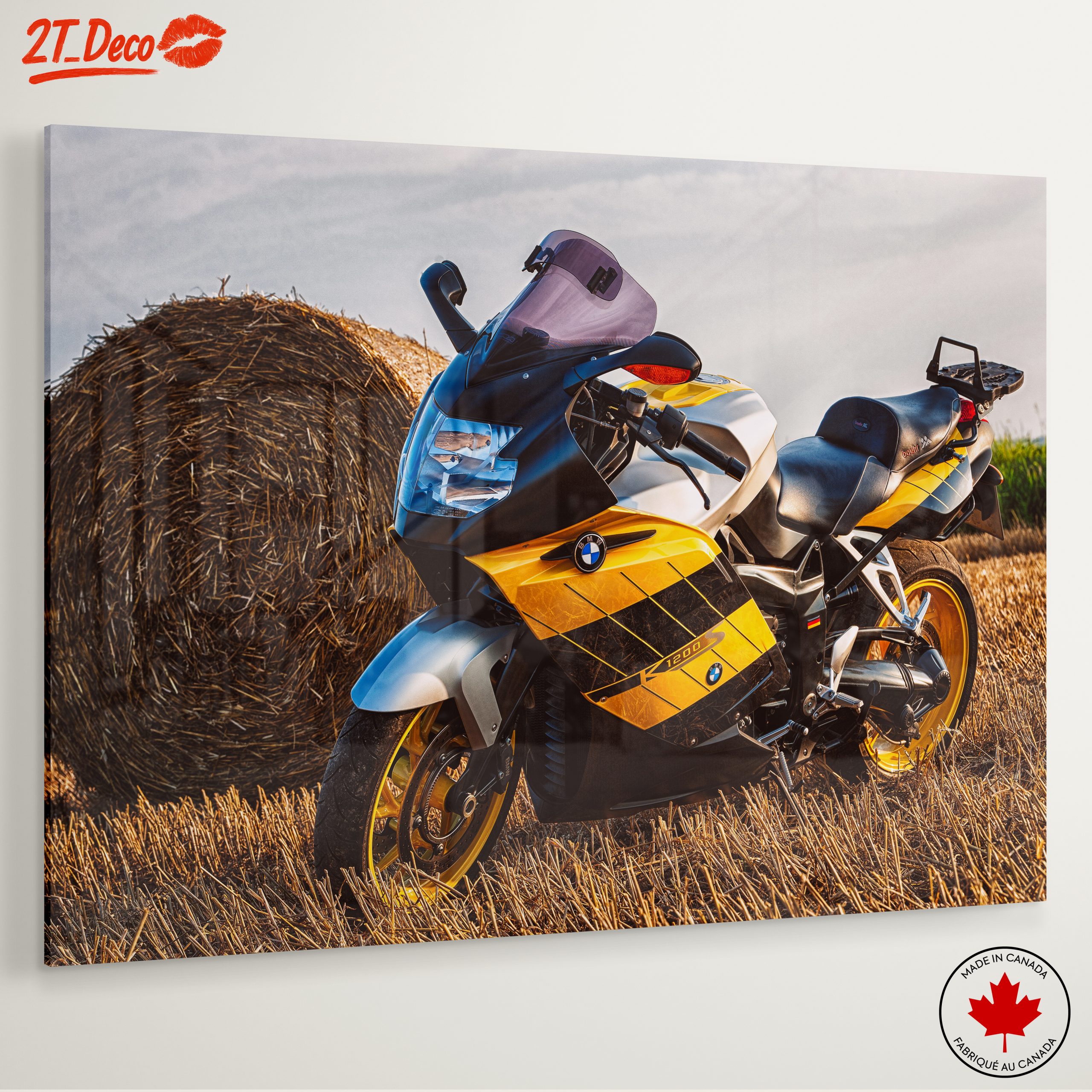 Classic BMW Motorcycle in Golden and Black - Image 6