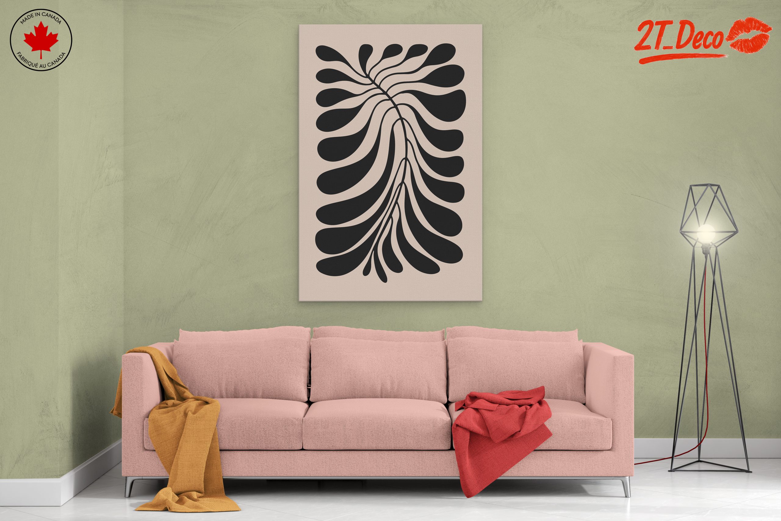 Stylized Black Botanical Design for Modern Spaces - Image 2