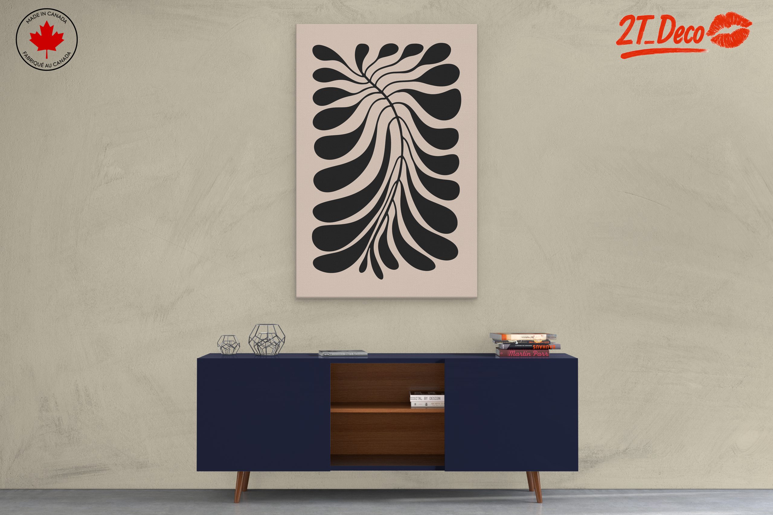 Stylized Black Botanical Design for Modern Spaces - Image 3
