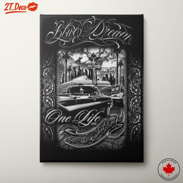 Stylized Black and White Classic Car Art