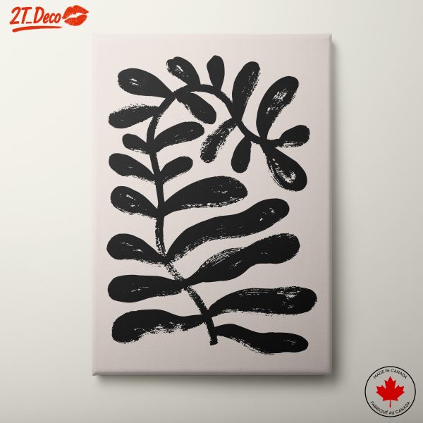 Bold Abstract Black Leaf Design