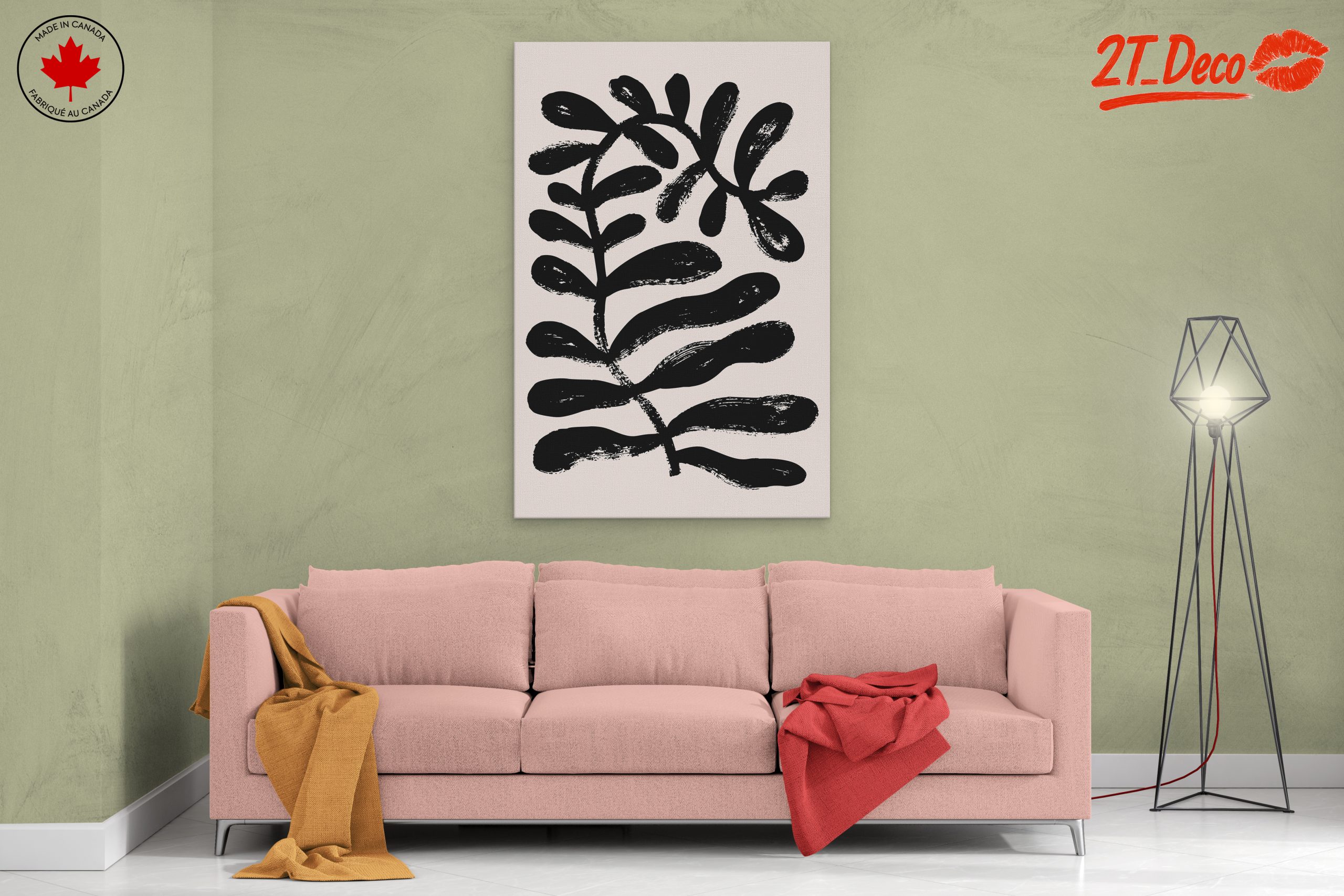 Bold Abstract Black Leaf Design - Image 2