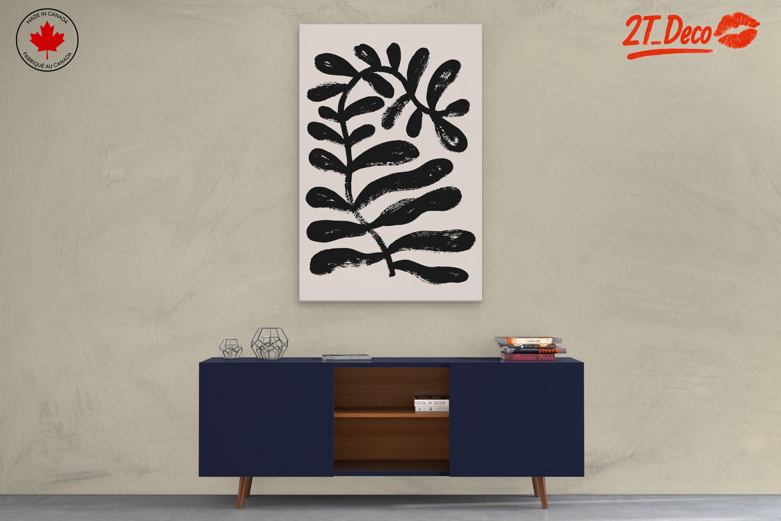 Bold Abstract Black Leaf Design - Image 3