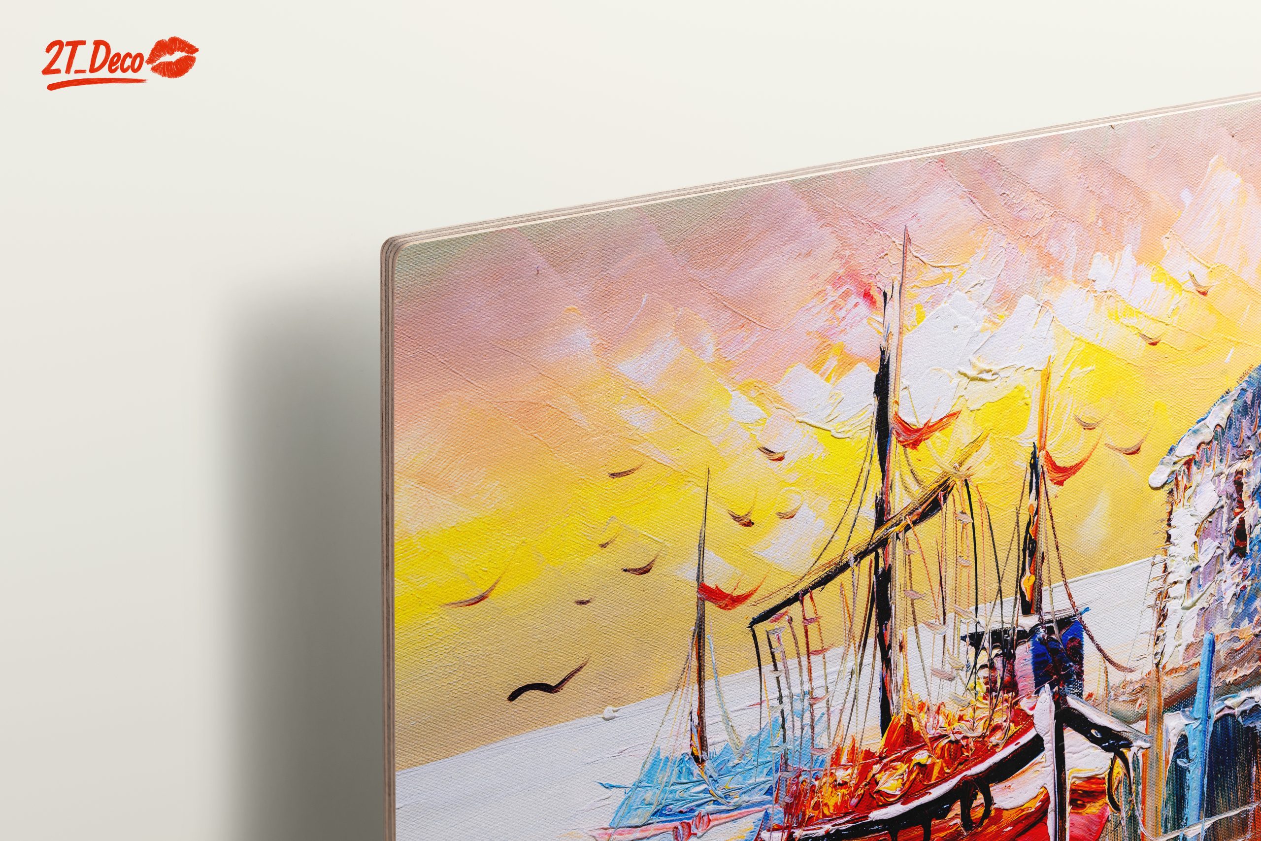 Colorful Waterfront Scene with Boats - Image 15