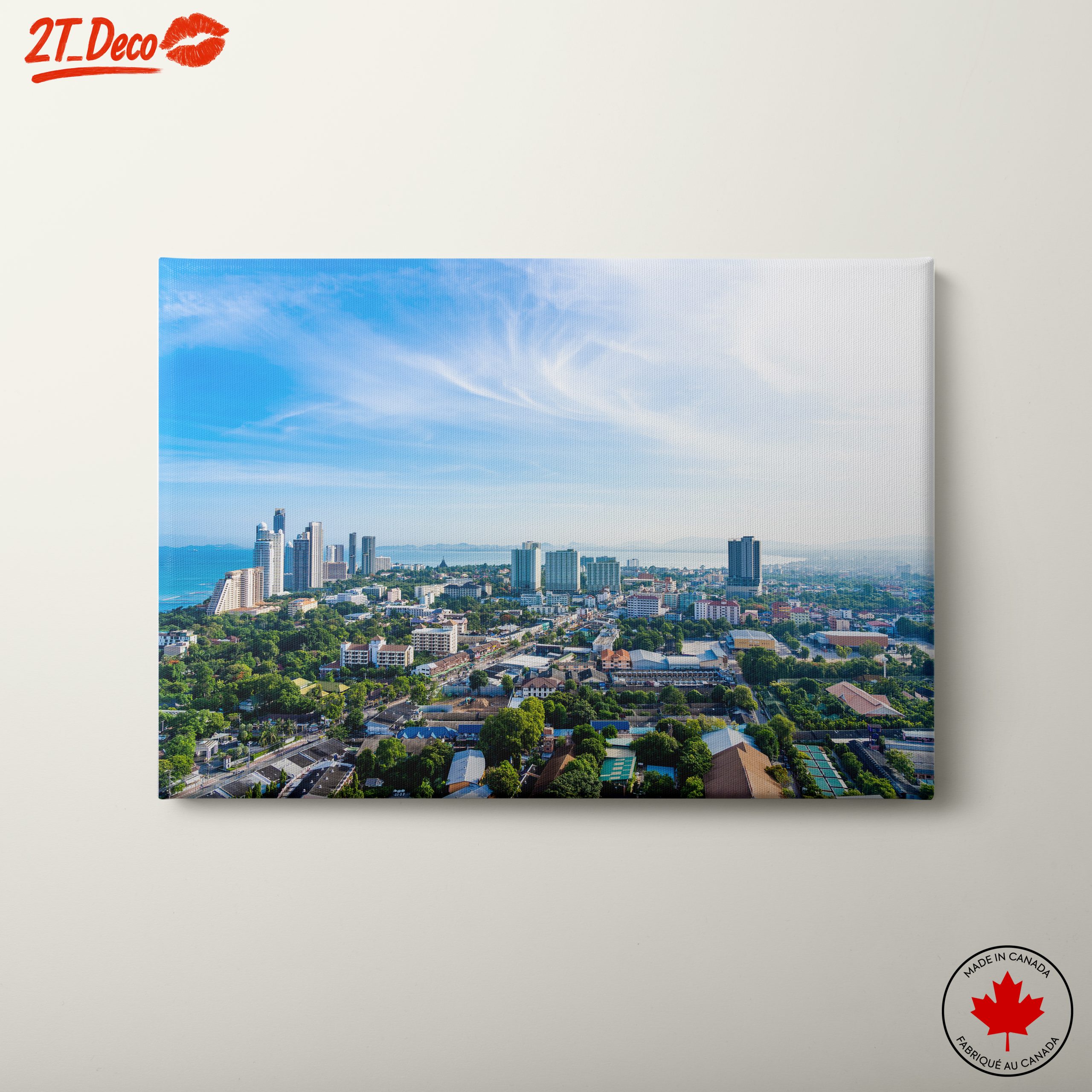 Vibrant Cityscape Overlooking the Ocean