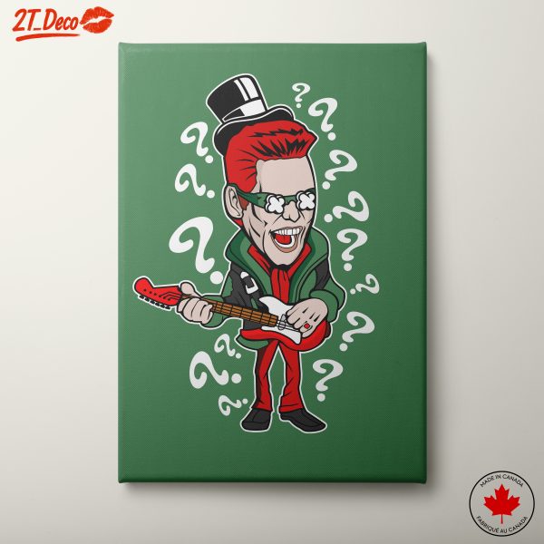 Colorful Cartoon Character Playing Guitar