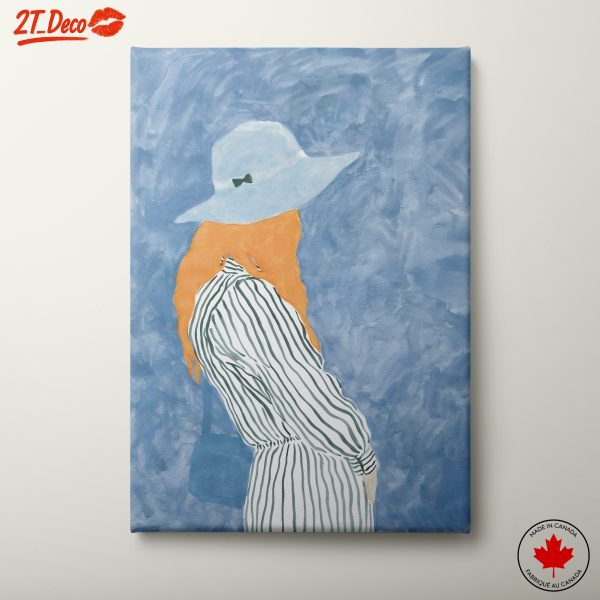 Stylized Modern Portrait with Blue Background