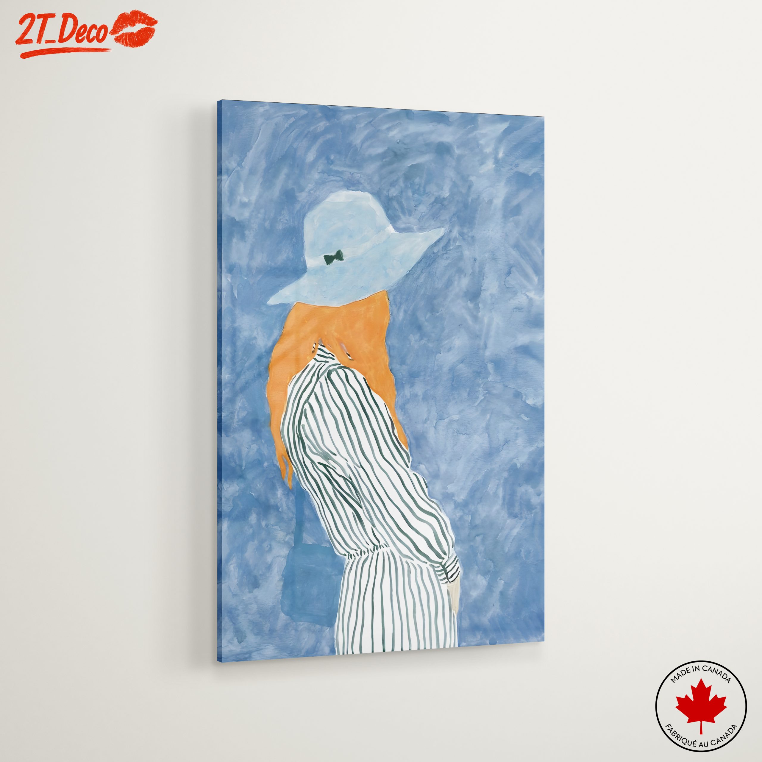 Stylized Modern Portrait with Blue Background - Image 6
