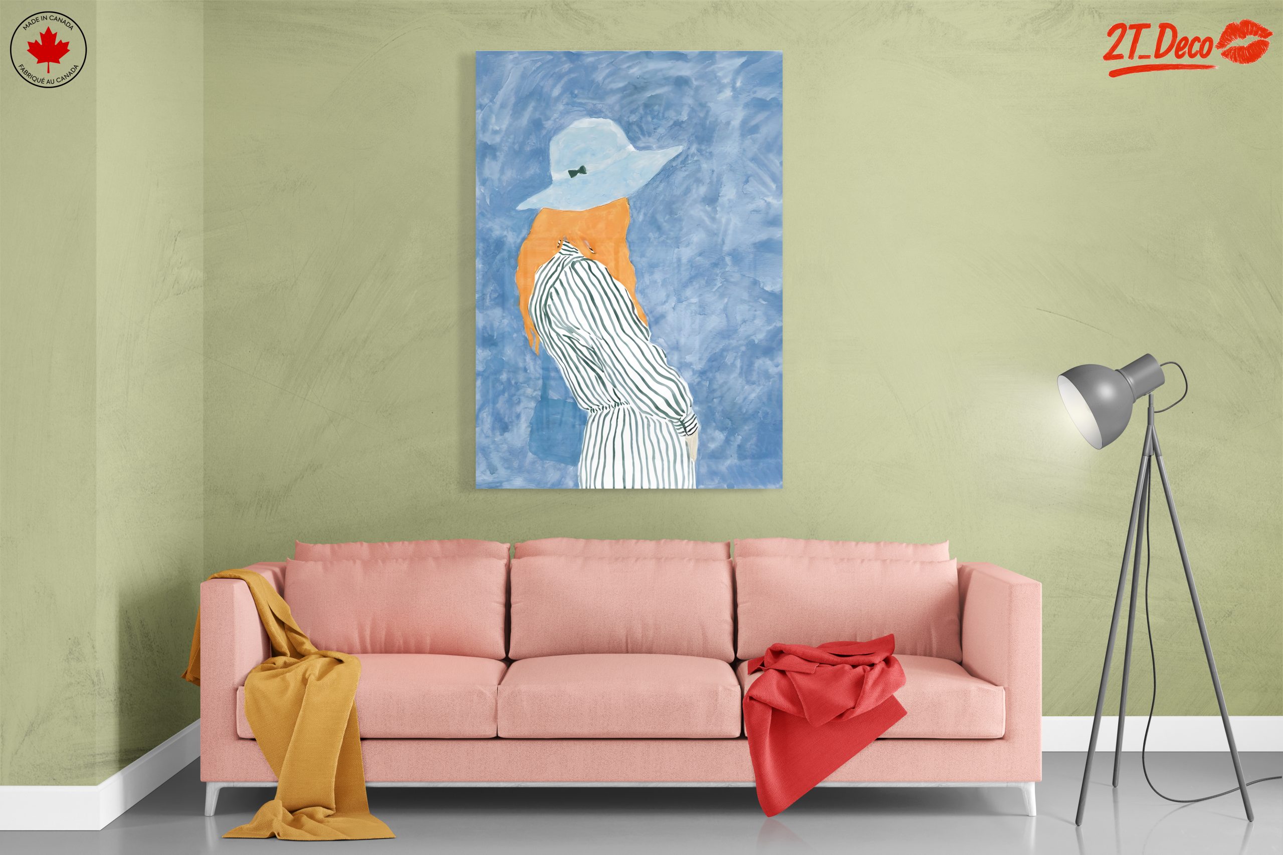 Stylized Modern Portrait with Blue Background - Image 7