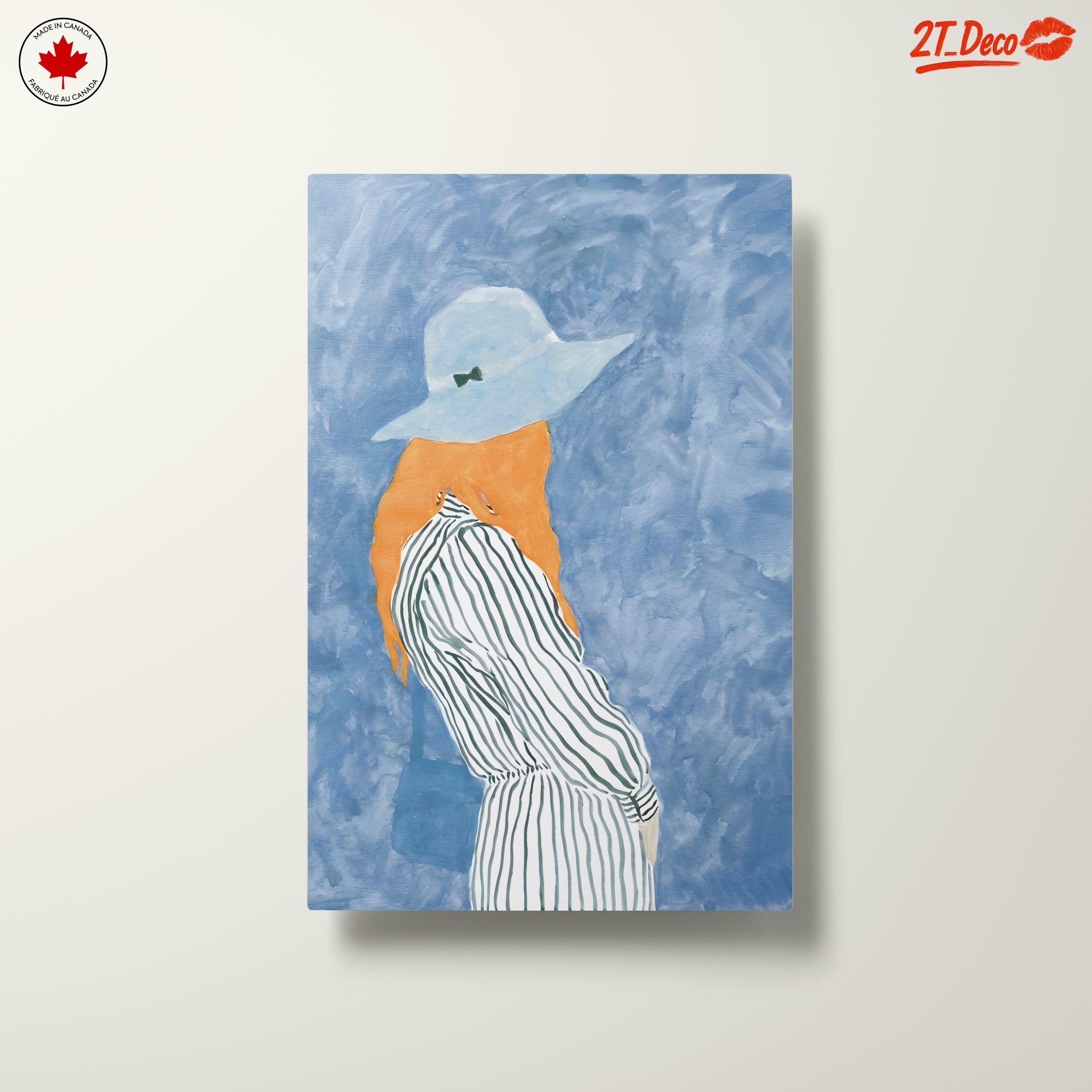 Stylized Modern Portrait with Blue Background - Image 10
