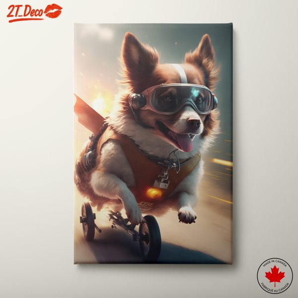Playful Dog in Flight Goggles