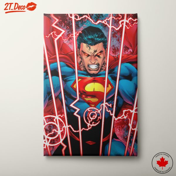 Powerful Superman Artwork with Dramatic Colors
