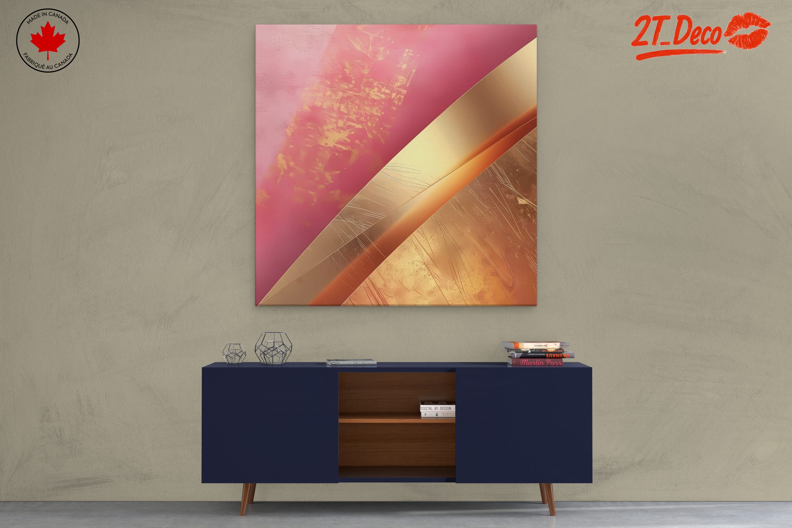 Elegant Gold and Pink Abstract Design - Image 3