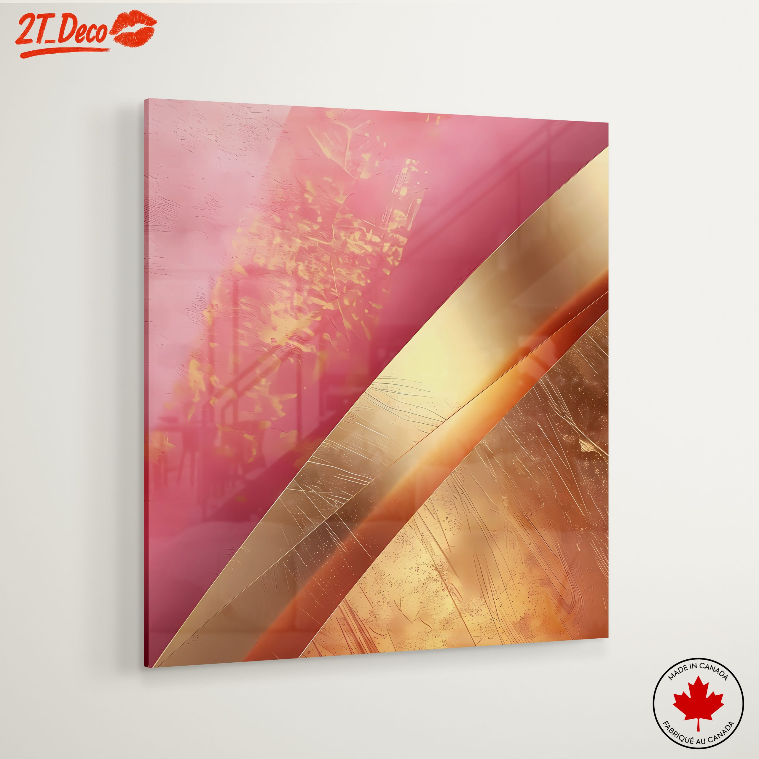 Elegant Gold and Pink Abstract Design - Image 6