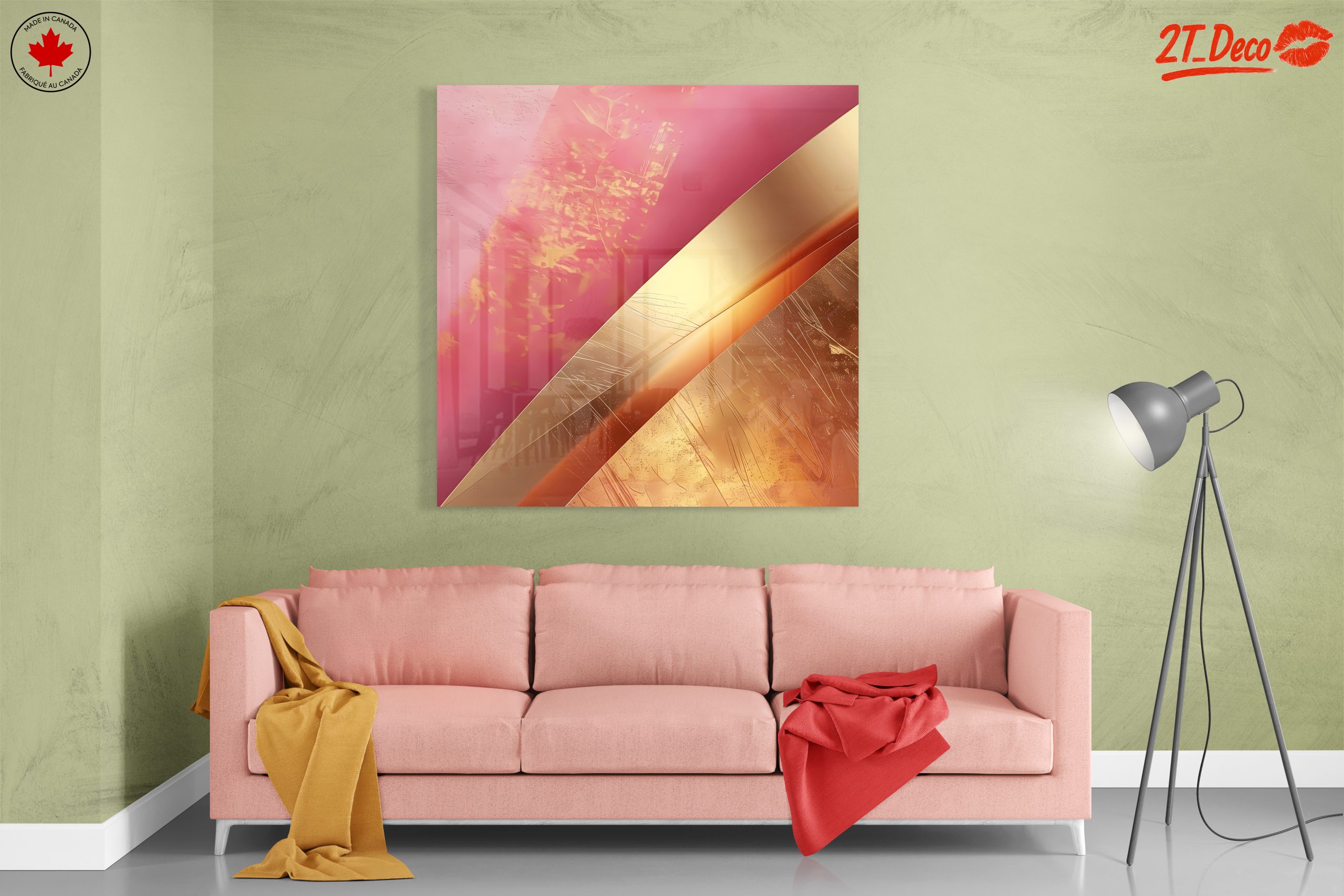 Elegant Gold and Pink Abstract Design - Image 7