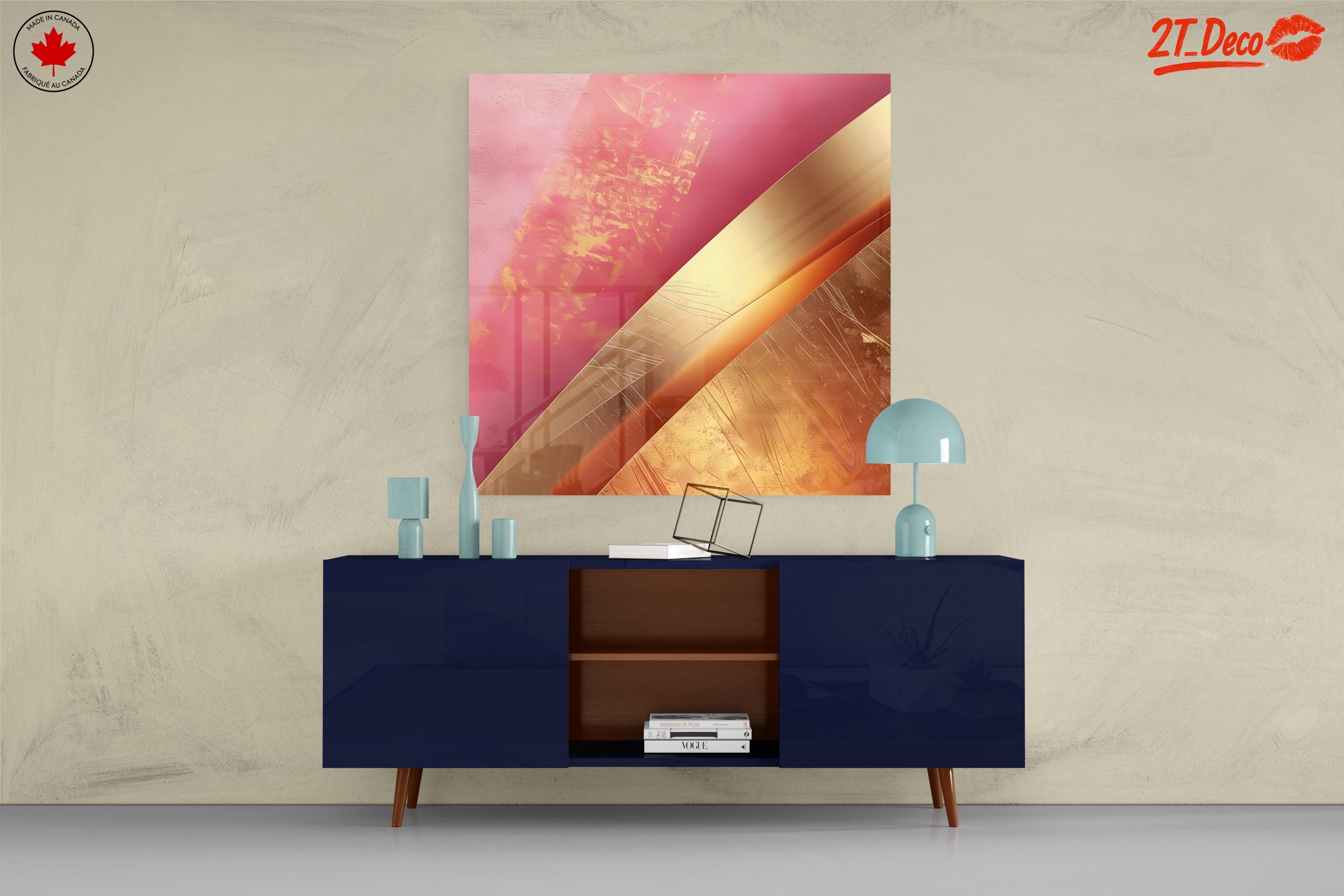 Elegant Gold and Pink Abstract Design - Image 8