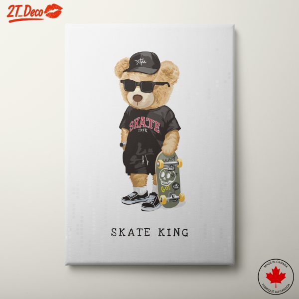 Stylized Bear Skateboarding Art