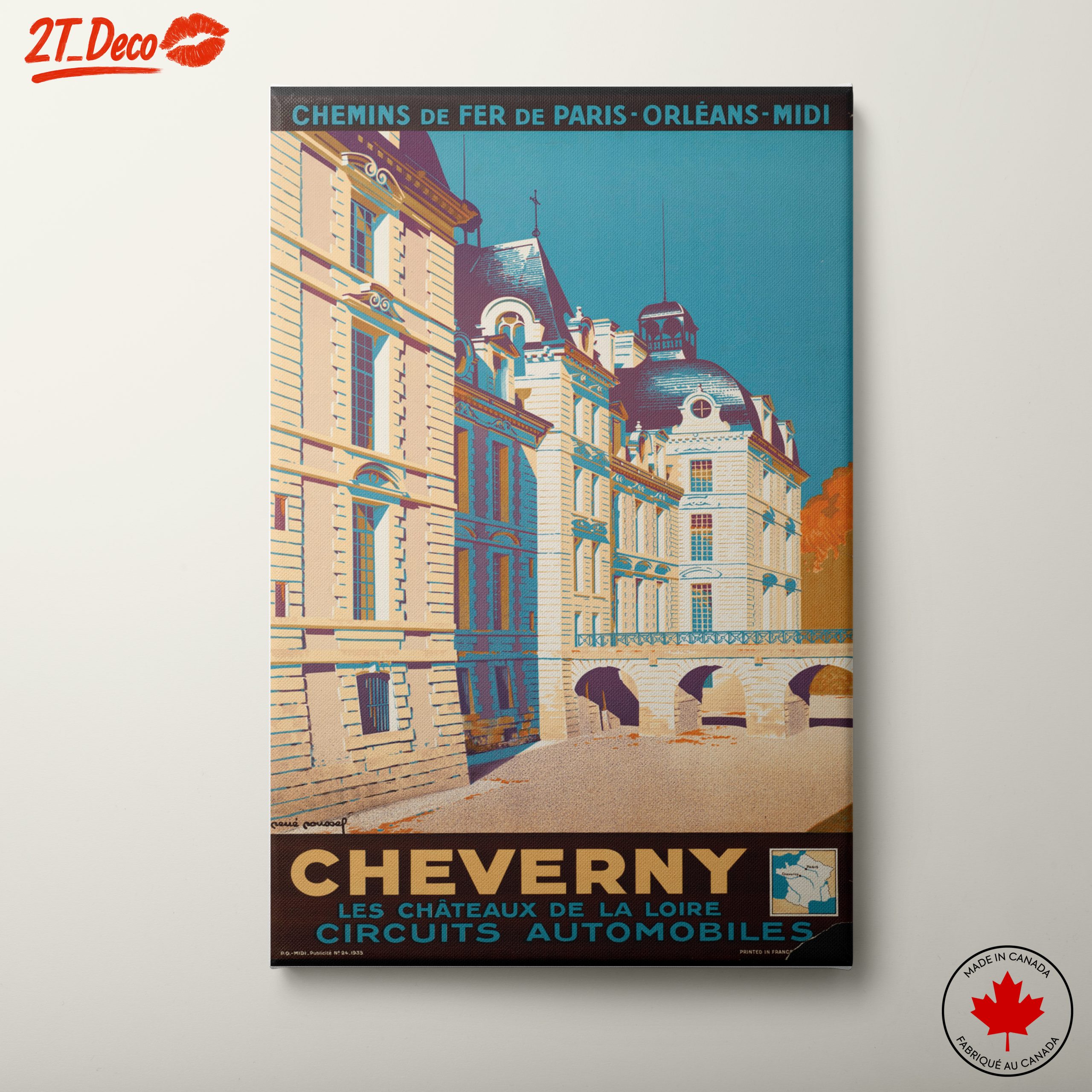 Cheverny Chateau Vintage Travel Poster