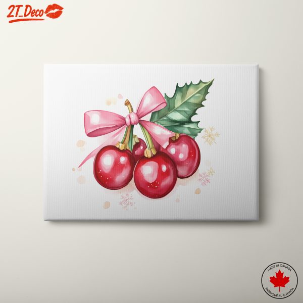 Holiday Floral Artwork with Bow