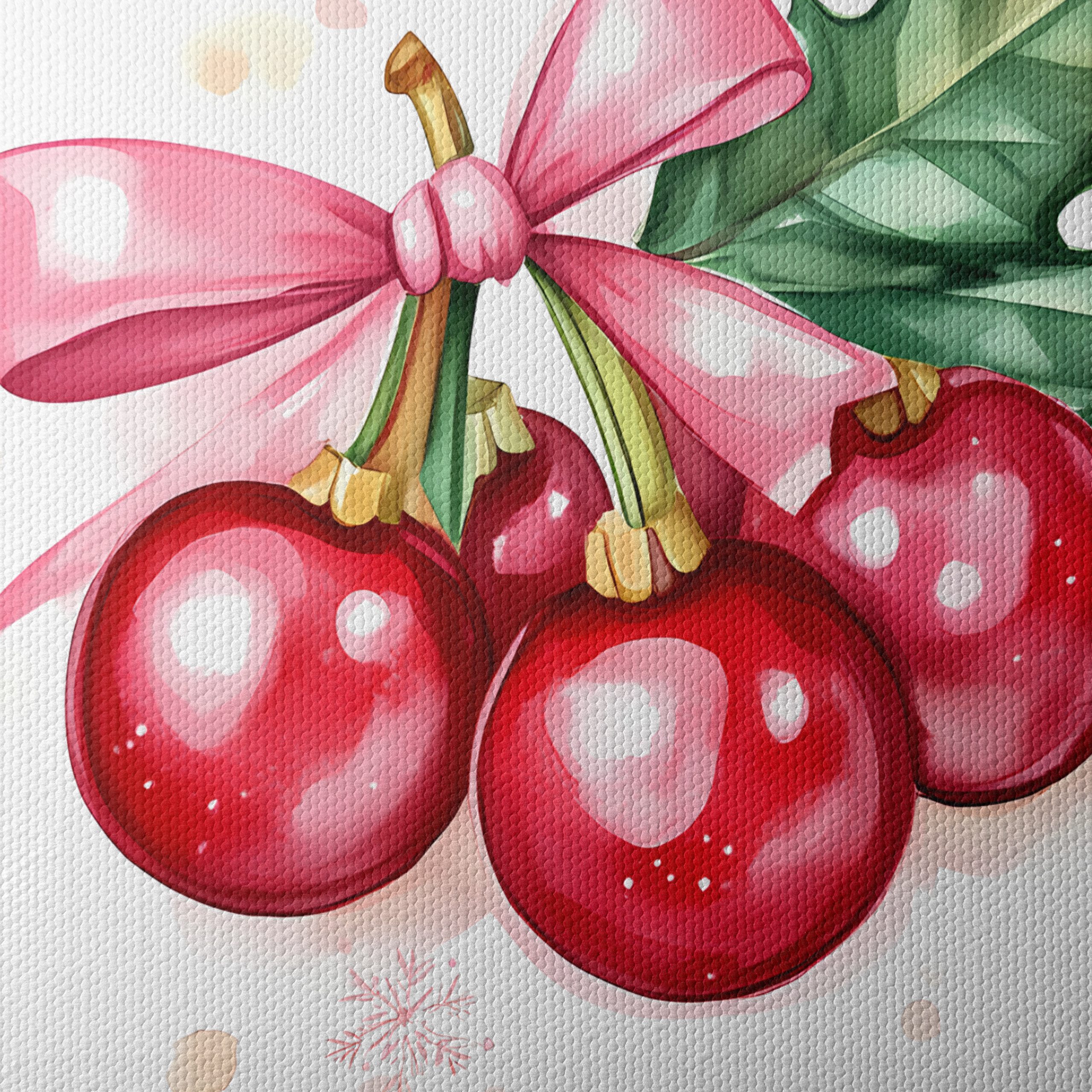 Holiday Floral Artwork with Bow - Image 4