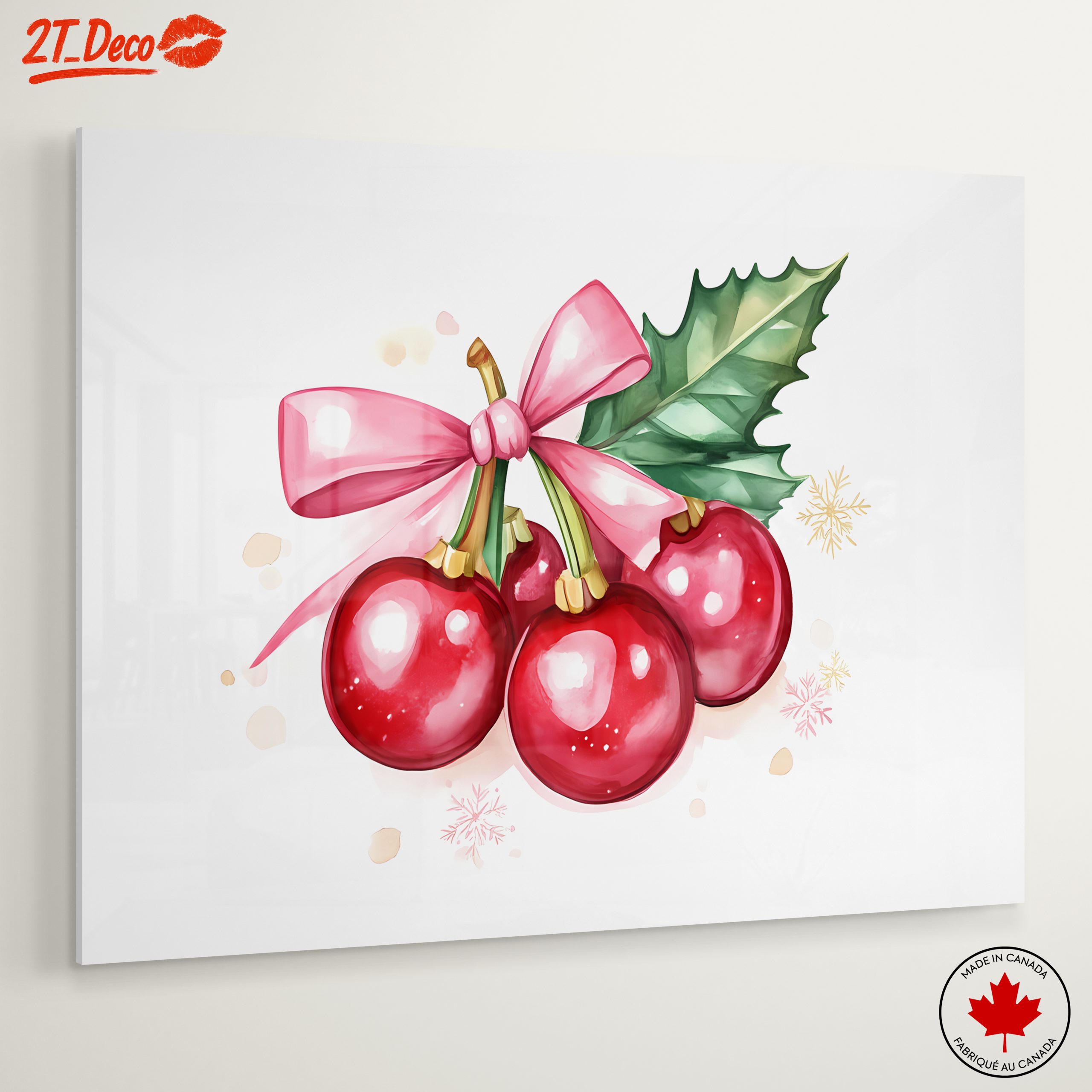 Holiday Floral Artwork with Bow - Image 6