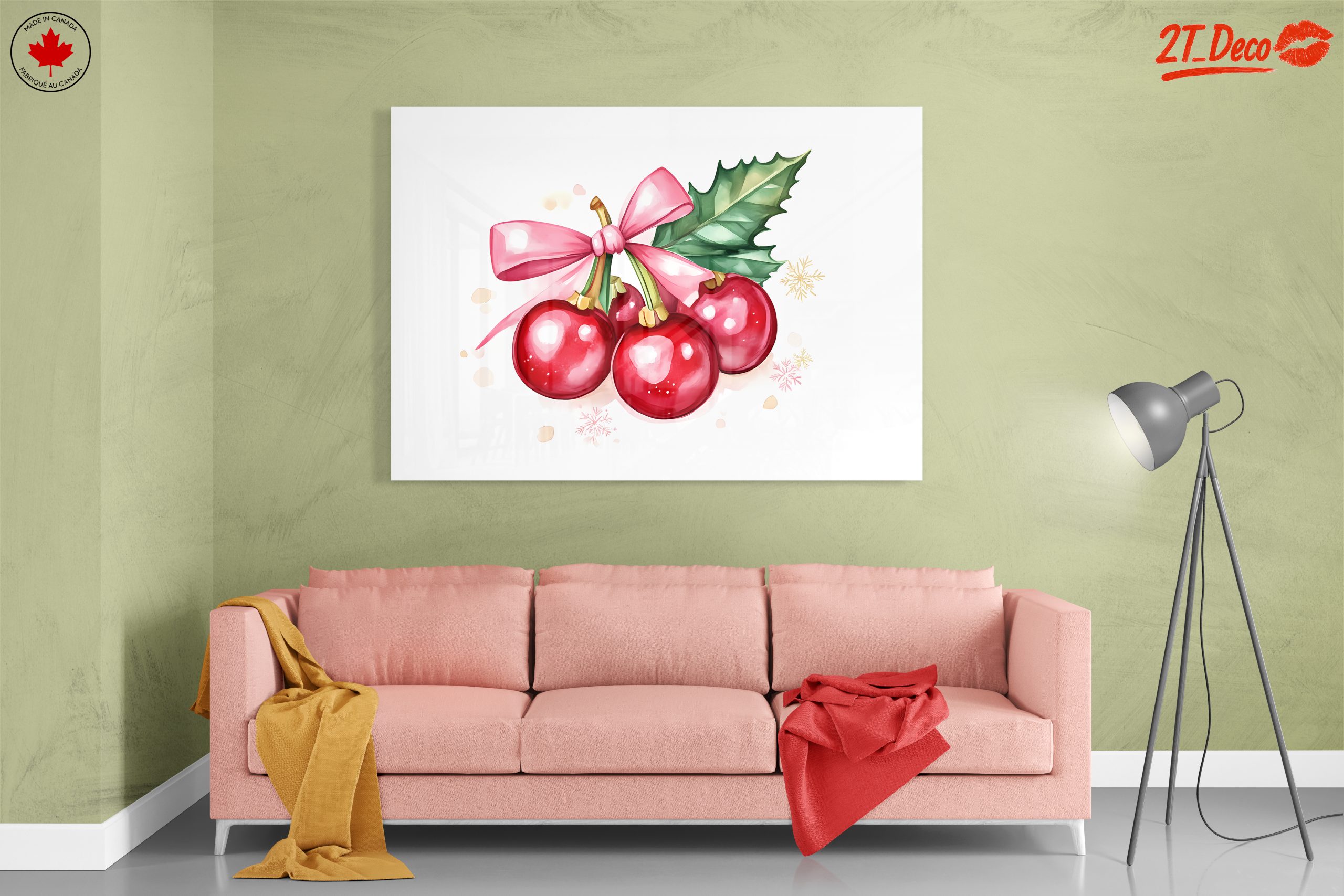 Holiday Floral Artwork with Bow - Image 7